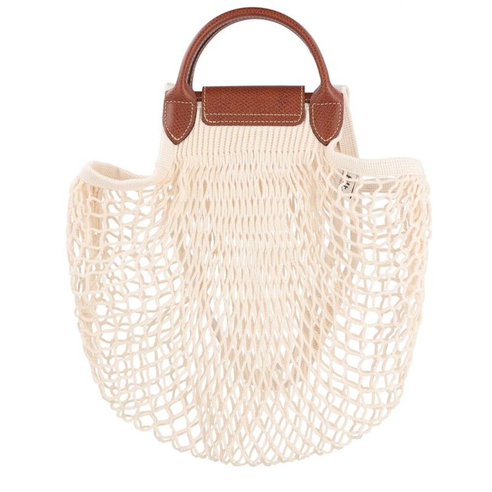 Longchamp Le Pliage Filet Large Mesh Handle Bag With Strap, White - Picture 2 of 4